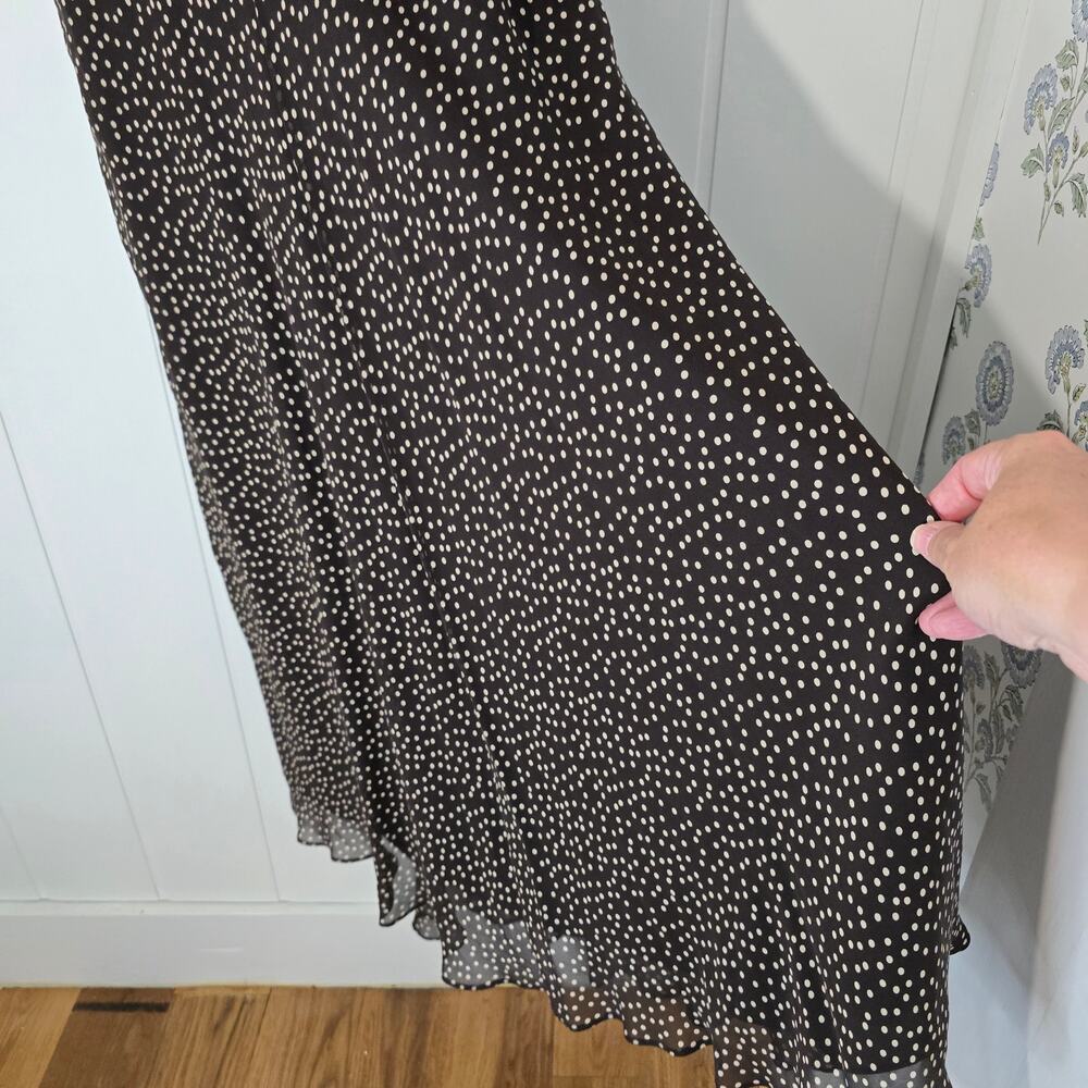 Adrianna Papell Silk Brown Pot Long Dress Sleeveless Lined Size 12 - Picture 7 of 9